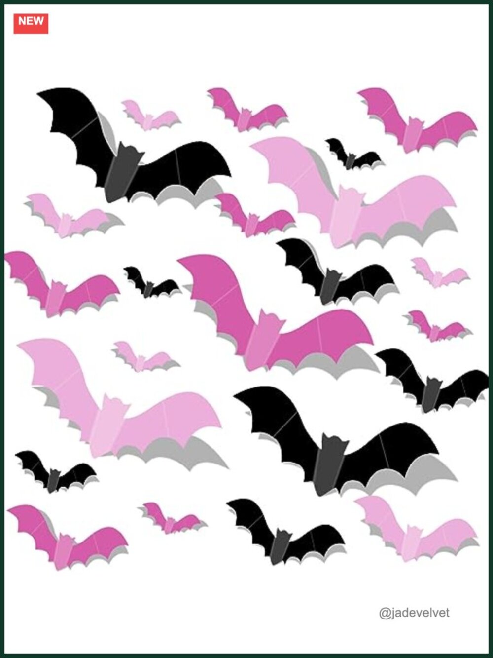 Halloween Bat Wall Decals Set of 48 Waterproof PVC Stickers 3D Decor